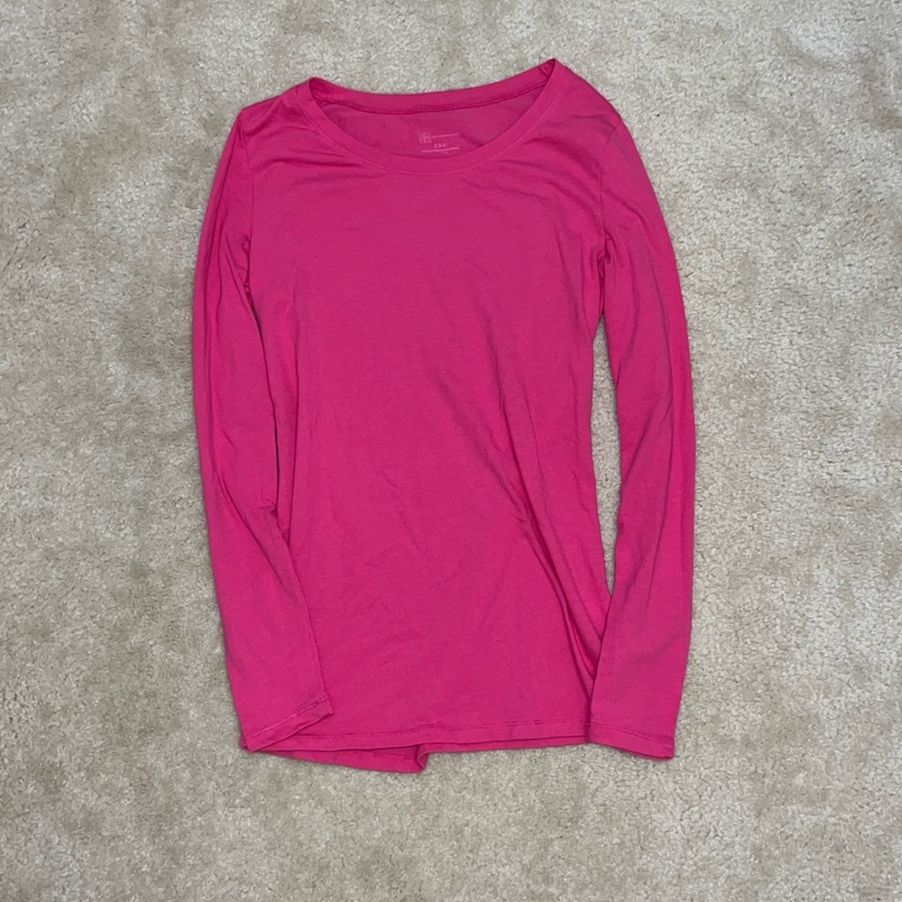Hot pink, long sleeve shirt, size small